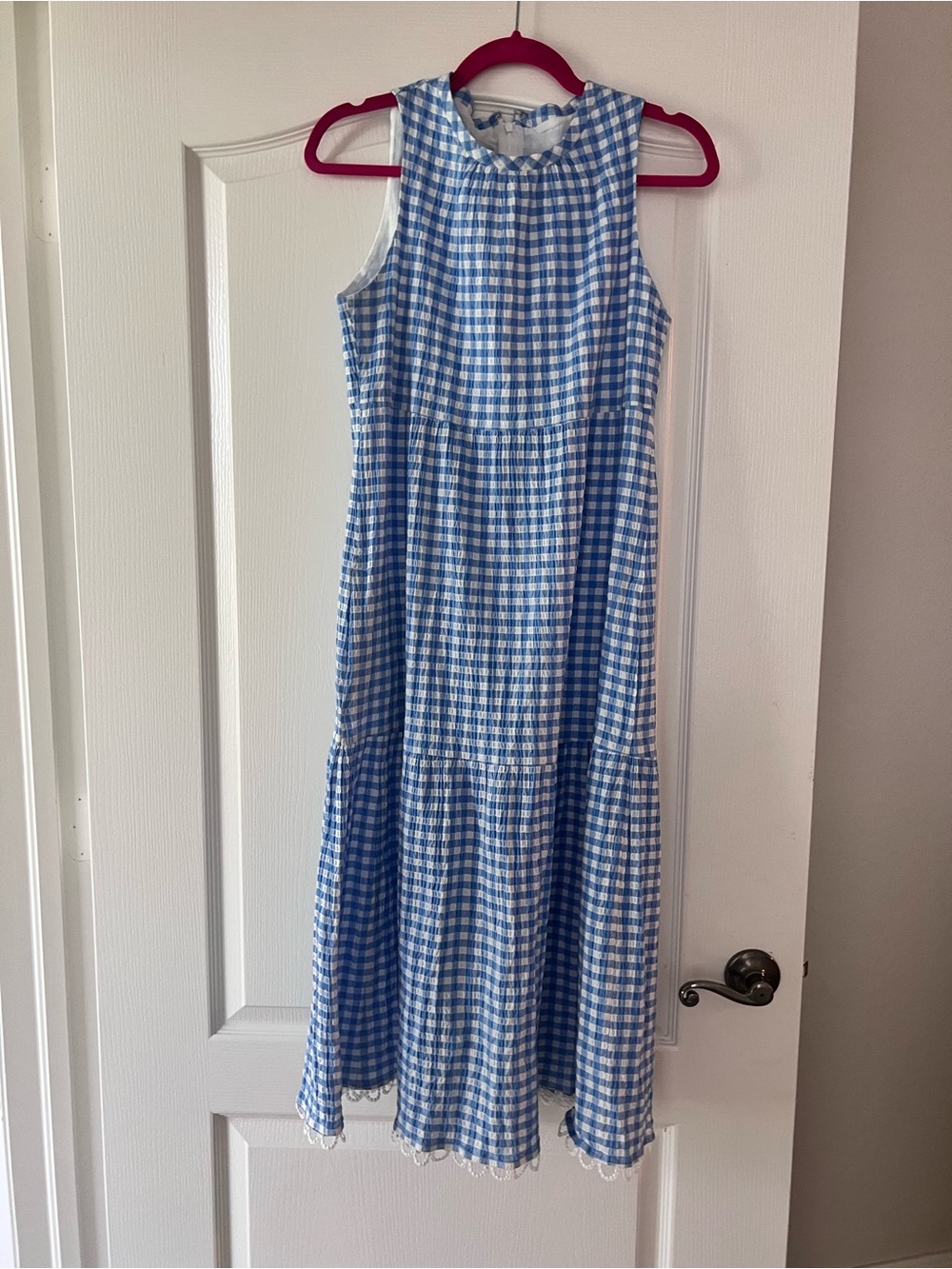 Sara Campbell Blue Gingham Midi Dress